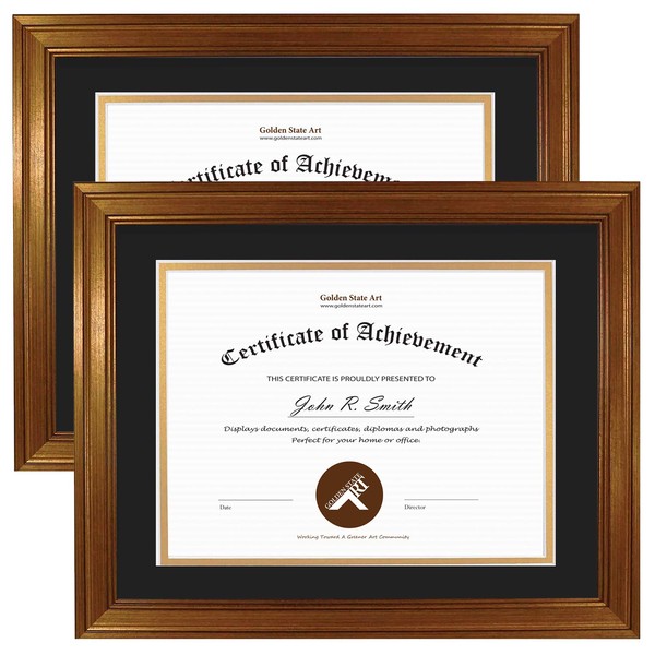 Golden State Art, 11x14 Dark Gold Document Frame for 8.5x11
