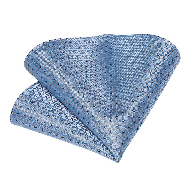 DiBanGu Men's Tie Set Silk Striped Checked Tie with Pocket