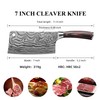 Sunnecko 7 Inch Cleaver Knife, High Carbon Stainless Steel Chinese