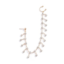 JUSTUSNX Punk Fake Nose Ring Chain Rhinestone Tassel Dangling Nose Ring Hoop Fake Nose to Ear Chain with Rivets Non Piercing Nose Ring Indian Jewellery for Women Girls, Metal