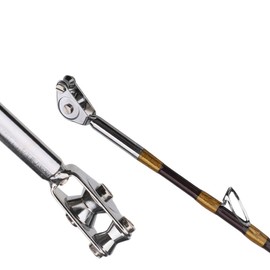 Trolling Rod 2-Section Saltwater Offshore Heavy Straight Butt Roller Fishing Rod Conventional Boat Fishing Pole,with Roller Guides (7'0", 50-100lbs,Brown C)