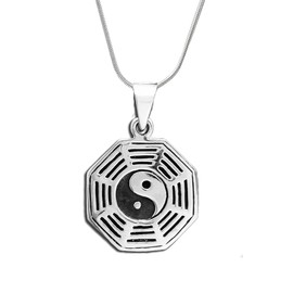 Treasure Bay Beautiful 925 Sterling Silver Yin Yang Pendant Necklace on Chain