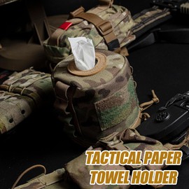 Agorizeo Tactical Toilet Paper Cover Waterproof Cat Proof Towel Holder Roll Paper Case Cover Portable and Foldable Paper Storage Bag with Molle Mount Webbing for Car Camping Outdoor Tent Travel
