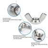 Leliafleury 30Pcs Butterfly Wing Nut M6 Stainless Steel Wing Nuts