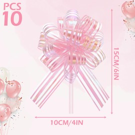 10Pcs Pull Bows, 4inch Bows for Gift Wrapping Pink Bows for Gift Wrapping Large Bows for Gift Wrapping Wedding Ribbon for Gift Wrapping, Wedding Decorations, Cars,Baskets(Pink)