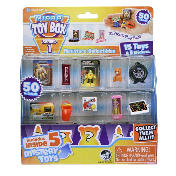 Micro Toybox COLLECTABLES 15 pack- STYLES VARY mini toys to