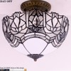 WERFACTORY Tiffany Ceiling Light Fixture Crystal Bead White Stained Glass