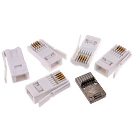 kenable BT 4 Wire 431A Telephone Crimp End Connector [5 Pack] & Metal Crimping Tool Kit