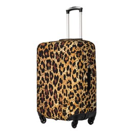 keluki Cheetah Leopard Brown Design Elastic Luggage Cover Protector Anti-Scratch Travel Essentials Suitcase Case Fits Size L for 25-28 inch Luggage