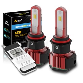 Alla Lighting Newest P13W 12277 LED Switchback Daytime Running Lights Bulbs DRL w/Remote Control, 6000K White/3000K Yellow Dual Color Easy Switch, Xtreme Super Bright