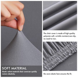 MIULEE Chair Covers, Set of 4, Stretch Chair Covers, Swing Chairs Covers for Chairs, Removable and Washable for Office Chair Cover, Kitchen, Living Room, Banquet, Family Party, Light Grey