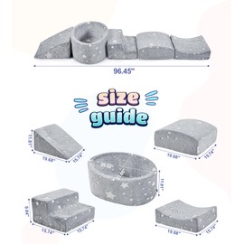 Elftopia Foam Climbing Blocks with Ball Pit Designed for Toddlers Aged 1-3 -Great for Indoor Crawling, Inside Foam Playground Set for Little Ones to Active Playing -(Balls NOT Included) Stars