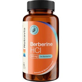 Nutravia Berberina 500mg Capsulas - Suplementos para Mujer y Hombre Natural - Pure Berberine alta Biodisponibilidad - Fórmula de alta Absorción - 60 Cápsulas Veganas