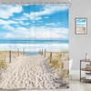 Riyidecor Beach Coastal Ocean Shower Curtain Seaside Seashore Scenery Landscape
