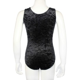 Gymnastics Leotard Body Crash Velvet Girls Leotard Short Sleeve Children's Gymnastics Bodysuit Short Sleeve Ballet Leotard Colour Black, Size 152