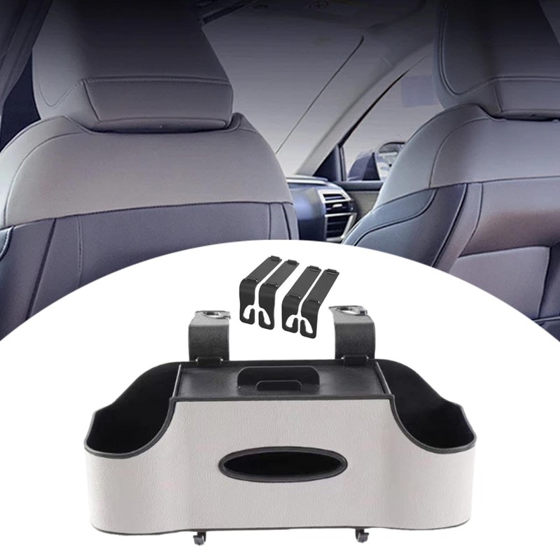 F Fityle Hanging Car Headrest Organizer with Tissue Box and