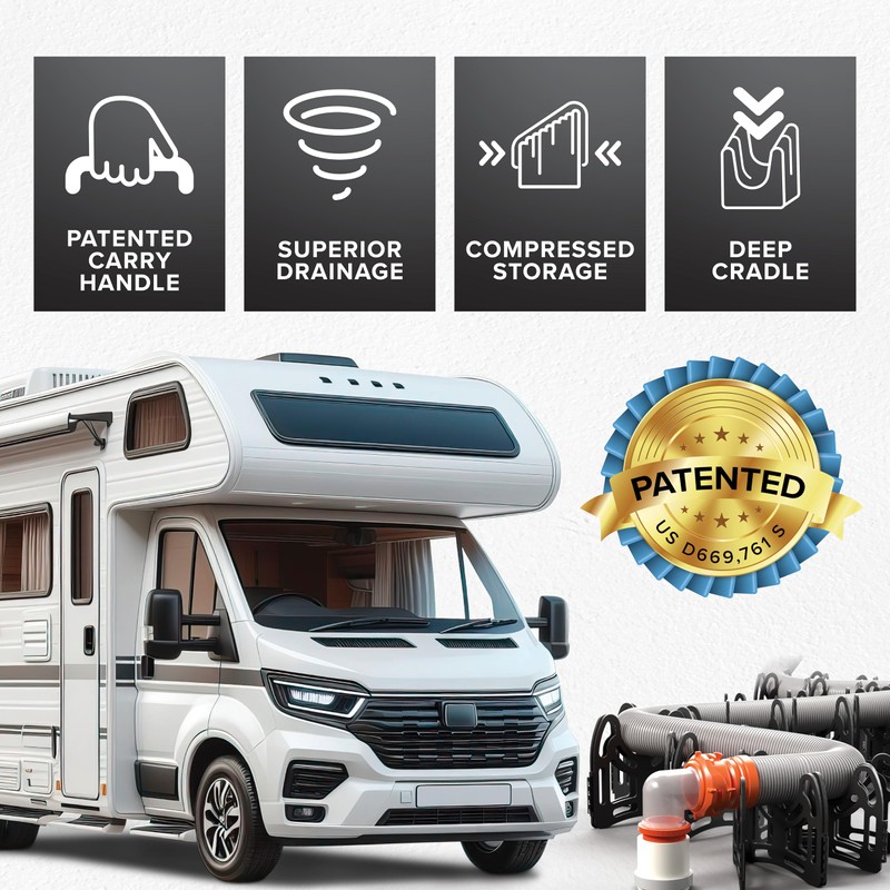 Camco Sidewinder 15-Ft RV Sewer Hose Support - Features Flexible