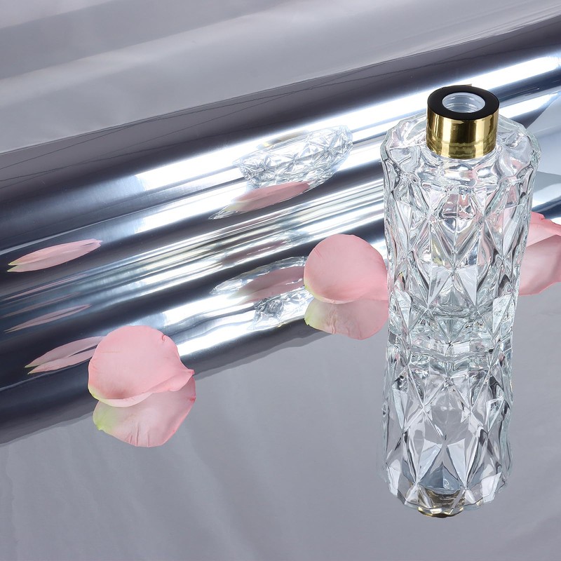 VEELIKE Glossy Metallic Adhesive Silver Vinyl Roll Reflective Non Glass