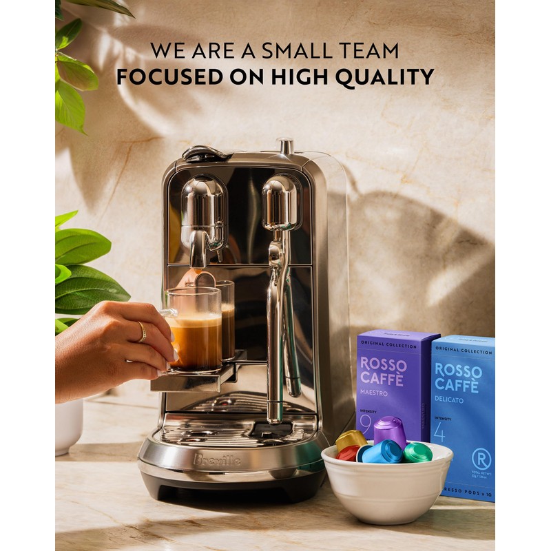 ROSSO CAFFÈ 120 Espresso Coffee Pods for Nespresso Original Machines,