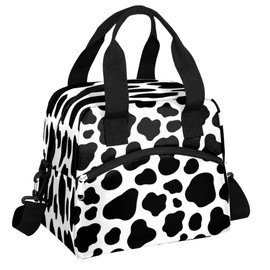 KOBLEN Cow Print Animal Insulated Lunch Bag for Women Men Reusable Lunch Box Cooler Tote Shoulder Bag Lunch Container for Adult Office Work Picnic Travel Outdoor