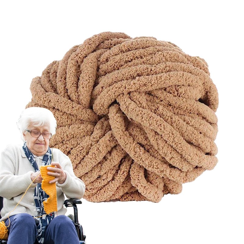 Yarn Chenille,Soft Velvet Yarn - Thick Yarn for Knitting, Chunky