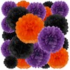 Tissue Paper Pom Poms, Black Orange Purple Tissue Paper Flowers,
