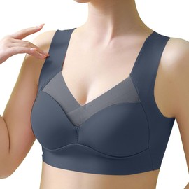 Angel's Closet Bra, Wireless, Seamless, No Hooks, High Armpits, Wide, Soft, Stretch, Clean Armpit and Back, Lightweight, Non-Suffocating, Night Bra that Won't Slip Off, Provides Peace of Mind Feeling