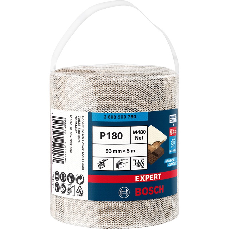 Bosch Professional 1x Expert M480 Sanding Net Roll (for Hardwood,