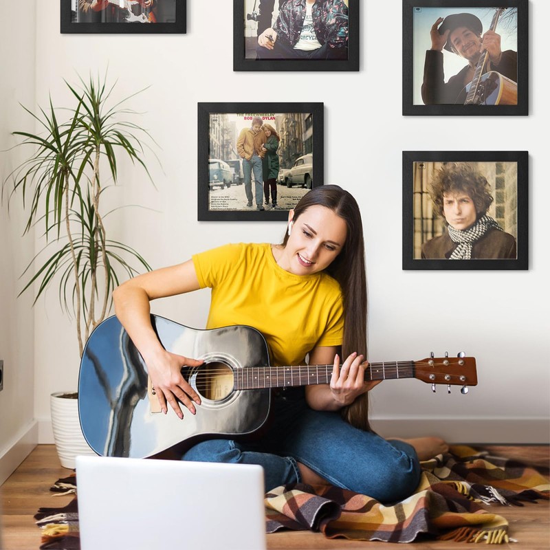 Emfogo 4 Pack Vinyl Record Frame for the Wall, Wall-Mounted