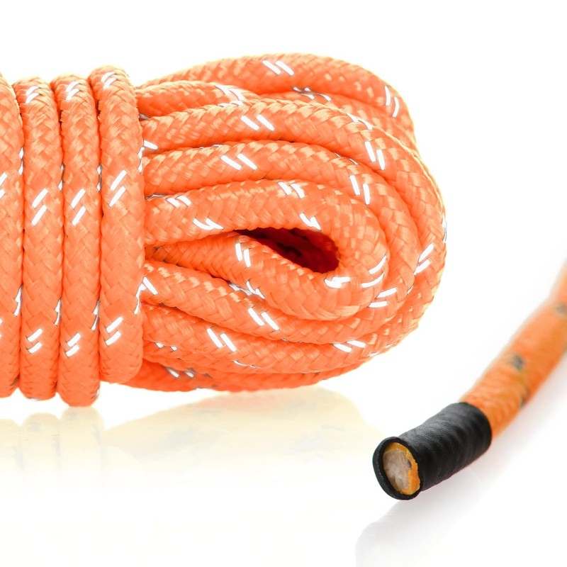 COM-FOUR® 4x guy ropes, each 4m for camping, reflective in