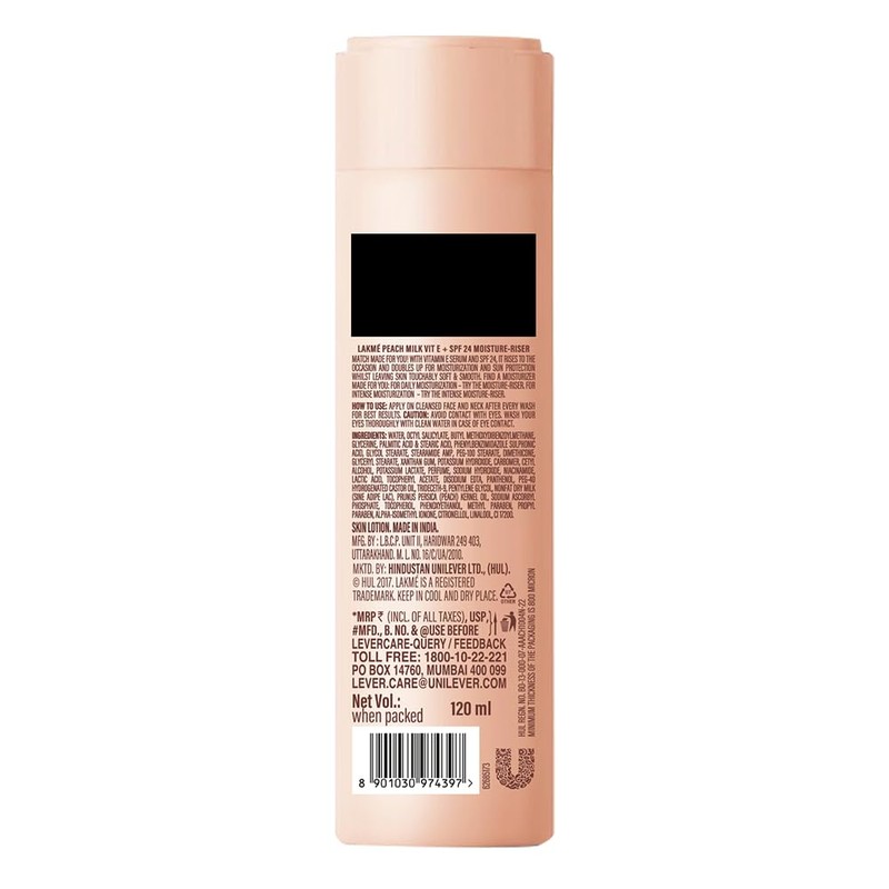 Lakme Peach Milch Mit SPF-24 Pa ++, 120ml