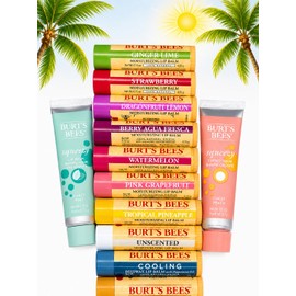 Burt's Bees Lip Balm Variety Pack -12 Count Assorted Flavors, Moisturizing Beeswax Lip Care, Natural Lip Balm Collection, Summertime Gift Set