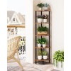 IBUYKE 5 Tier Corner Shelf Stand,Industrial Corner Display Rack,Corner Bookshelf