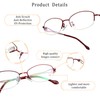 LifeArt Alloy Semi-Rimless Reading Glasses,Blue Light Blocking Glasses, Anti Eyestrain,