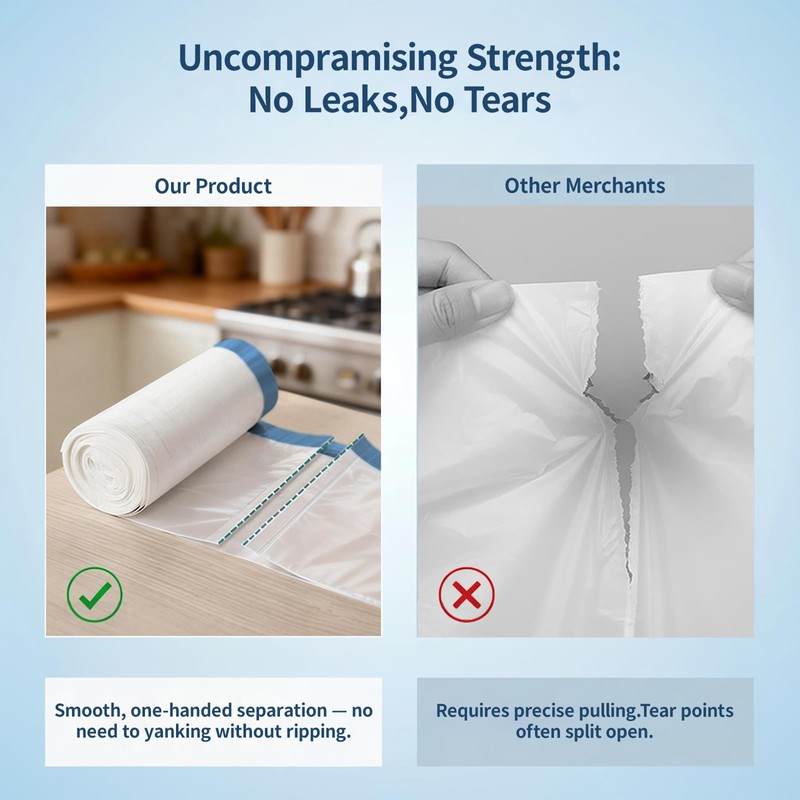 Small Trash Bags 5 Gallon Drawstring,1.1 Mil,Unscented,150 Count