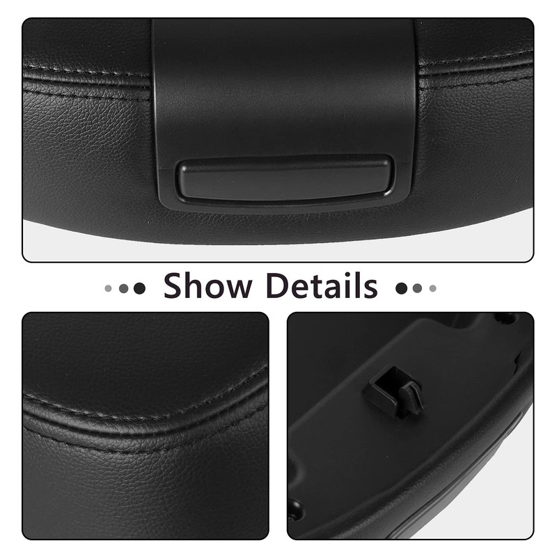 LCWRGS Center Console Lid Black Armrest Cover Replacement for 2007-2014