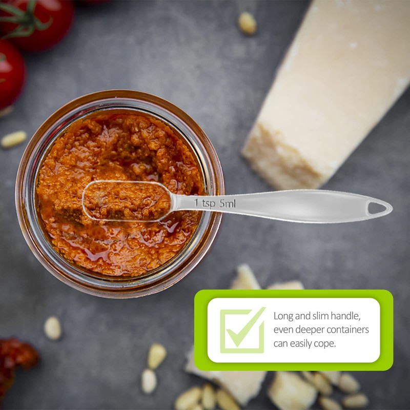 BERYLER 2PCS 1/2Teaspoon (2.5ml) Single Measuring Spoon, Individual Stainless Steel