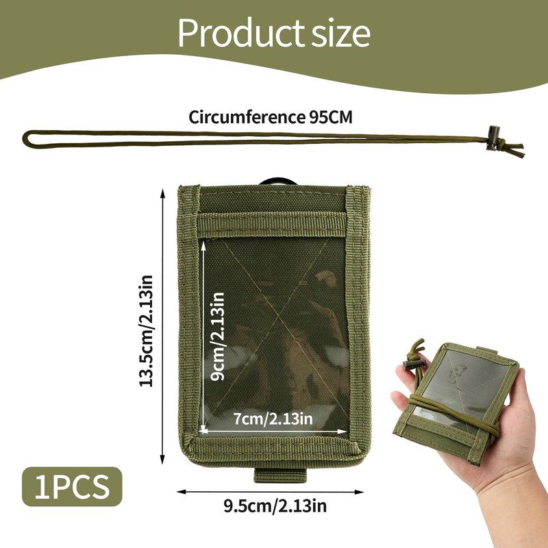 2 in 1 Tactical ID Case with Window, 3 Card