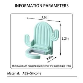 4 Pack Broom and Mop Holder Wall Mount，Cute Cactus Wall Utility Hooks No Drill Mop and Broom GripperDecorative Hanging Holder for Bathroom Kitchen