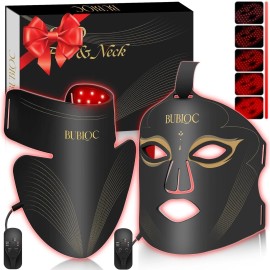 Juego de Mascarillas Terapia Luz Roja, Ajuste de Brillo de Cinco Niveles para Rostro y Cuello,                                                        