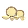 48pc Bark Style Stone Tool Dinner Retro Ceramic Plate and