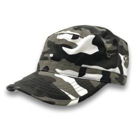MM Collections Grey Camo Cadet Hat Fatigue Basic Training Round Top GI Army Battle Dress Cap