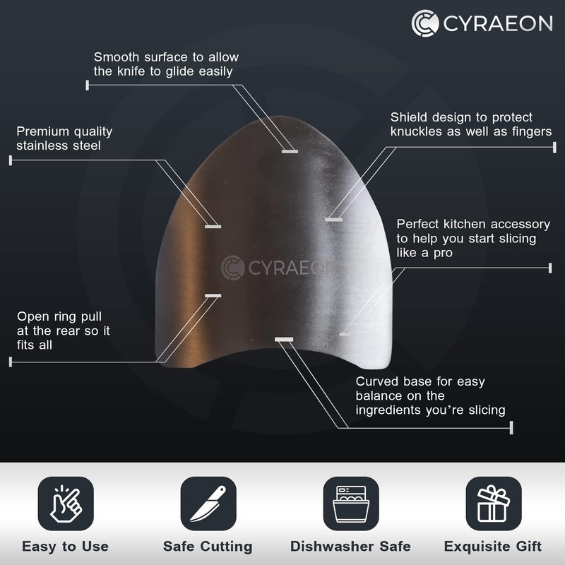 CYRAEON 1pc Chopping Finger Guard for Cut Protection, Premium Stainless