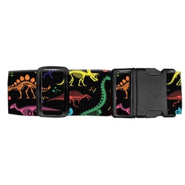 Luggitime Luggage Straps for Suitcases Travel Belt Accessories, Cute Suitcase Strap, Adjustable Luggage Belt Strap, Heavy Duty with Quick-Release Buckle Luggage Strap Cute Colorful Dinosaurs