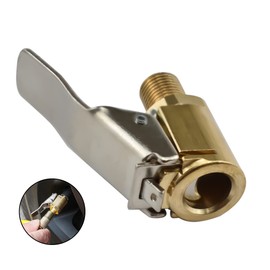 SDTC Tech 2-Pack Tire Air Chuck Adapter with Clip 8mm No Leakage Heavy Duty Brass Locking Tire Inflator Air Chuck Adapter Connector for Vehicle Inflator Compressor Pump Connect Accessories Tool