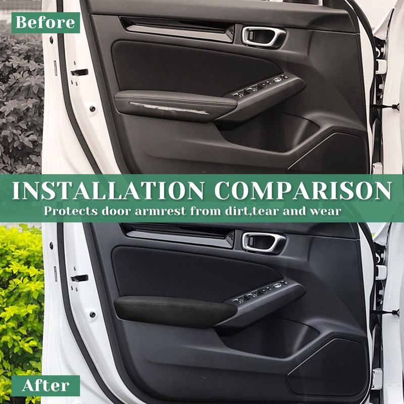 VKGUG Door Armrest Cover Compatible with Honda Civic 2022-2025 Black