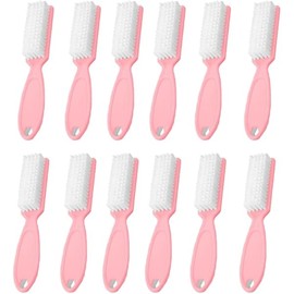 12Pcs Nail Brush for Cleaning Fingernails, Handle Grip Cleaning Brush for Nail and Toenail, Nail Dust Brush Manicure Pedicure Tools Scrubbing Brush Women Men Home Salon(Pink)