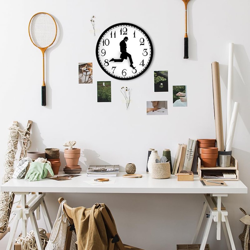 Silly Walk Wall Clock, 9.84‑Inch Silent Funny Creative Analog Clock
