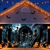 7 x 16 ft Halloween Garage Door Cover, Skull Garage