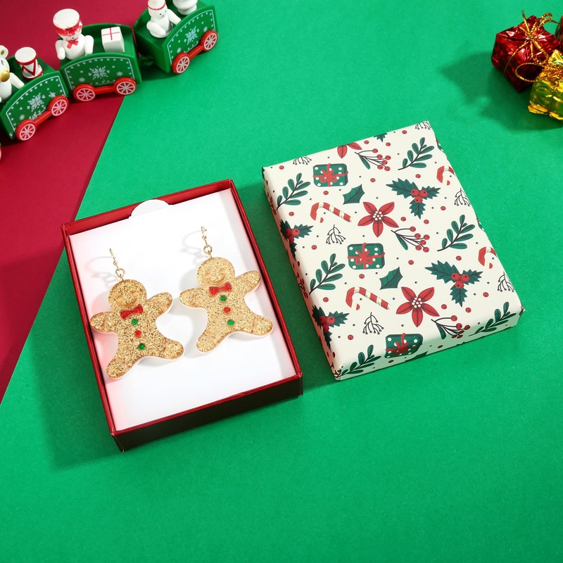 HolidayQbee Gingerbread Earrings For Women Christmas Dangle Earrings Present Gingerbread